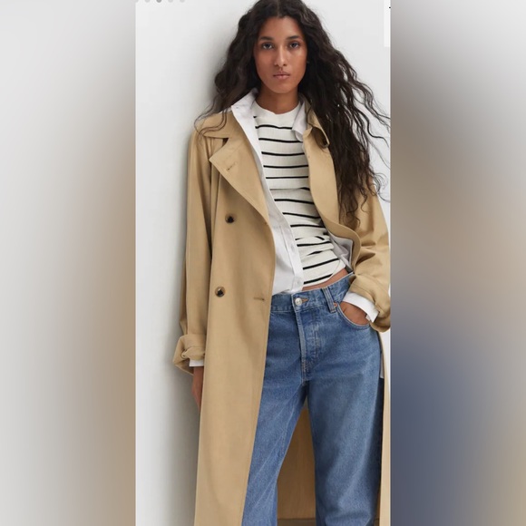 NWT Mango Fluid tencel trench coat size M - Picture 1 of 7